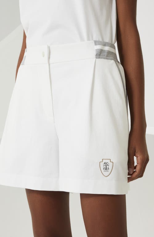Shop Brunello Cucinelli Lightweight French Terry Shorts In White