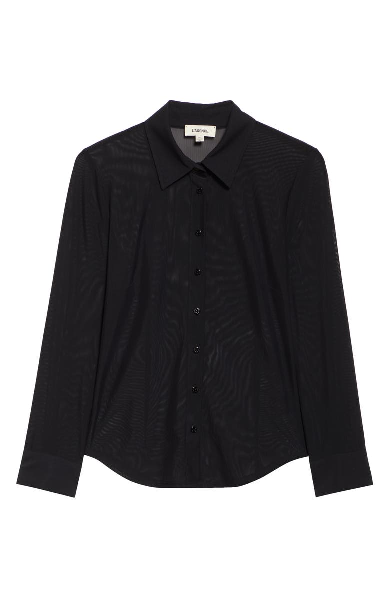 L'AGENCE Indiana Fitted Shirt, Alternate, color, Black