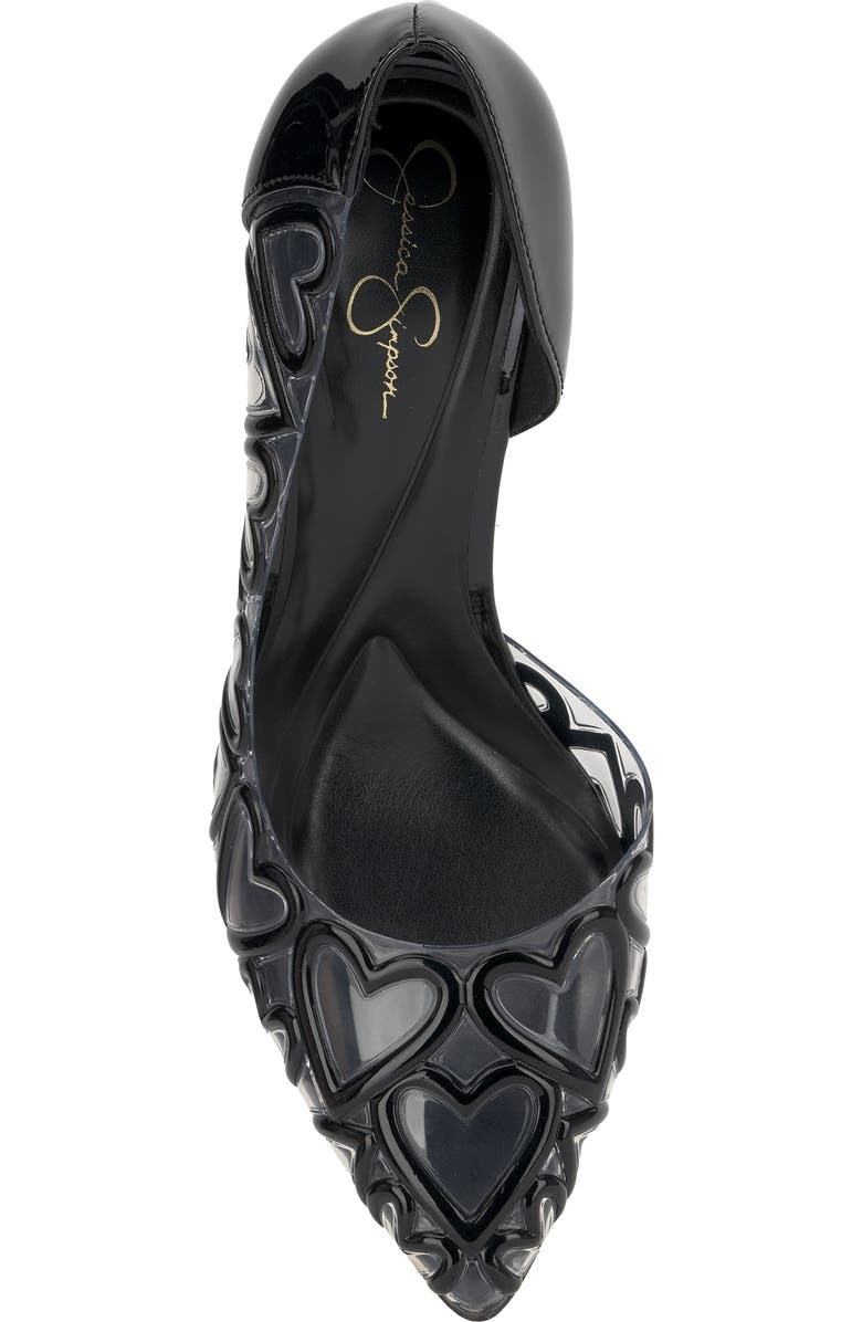 Jessica Simpson Palvin Half d'Orsay Pointed Toe Pump, Alternate, color, Black/ Clear