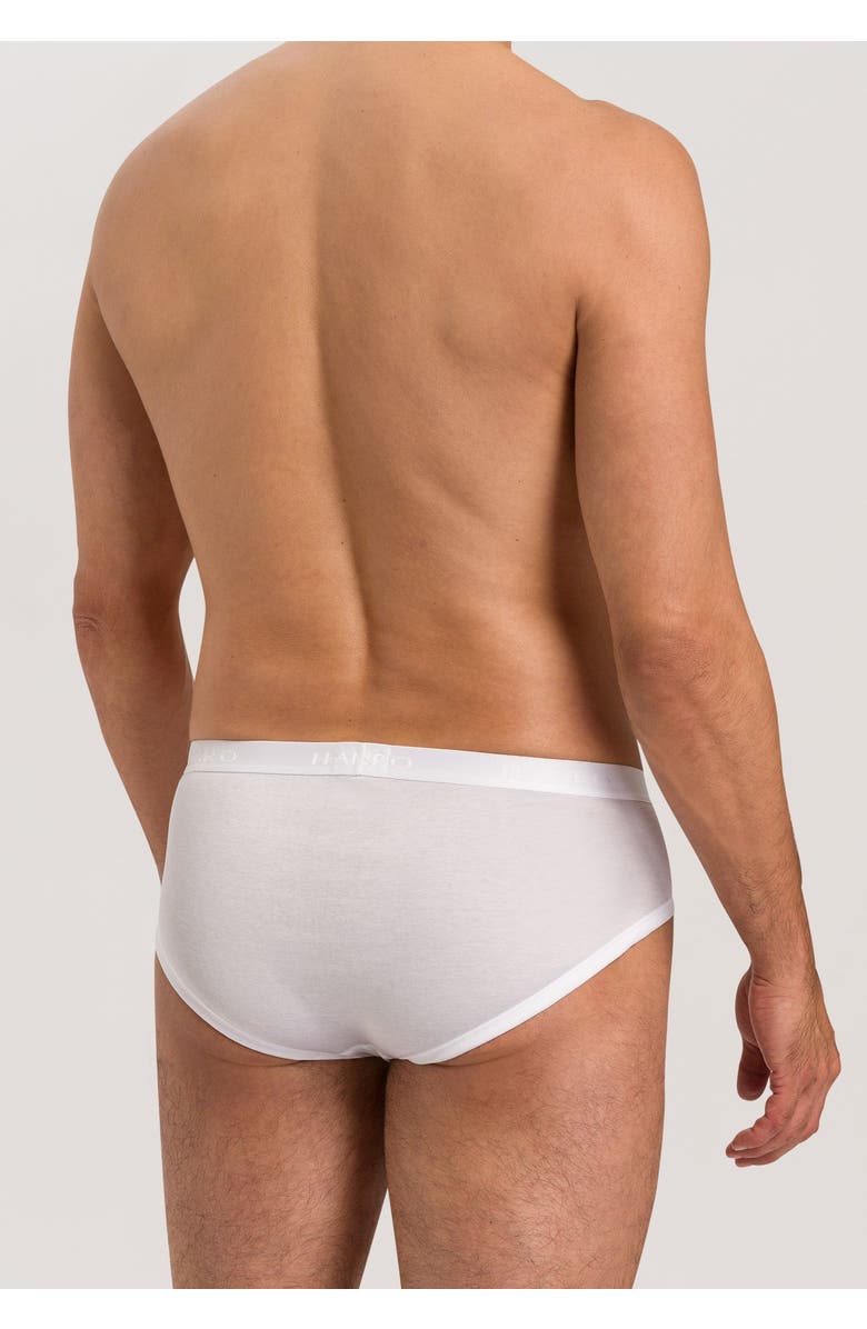 Hanro Cotton Pure Cotton High Leg Brief, Alternate, color, White