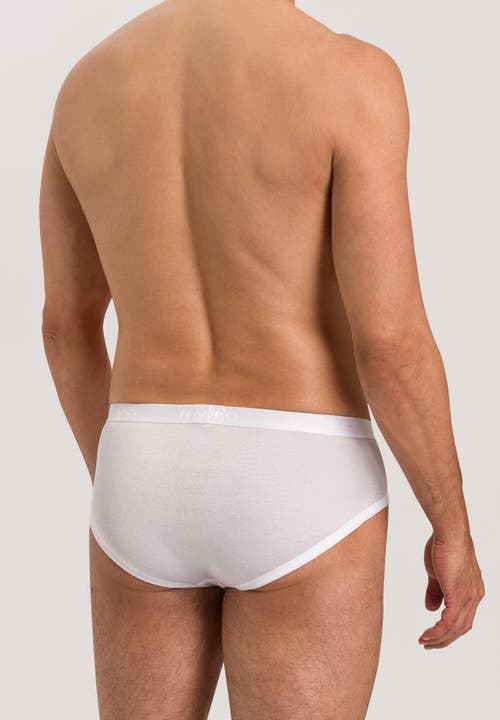 Hanro Cotton Pure Cotton High Leg Brief In White