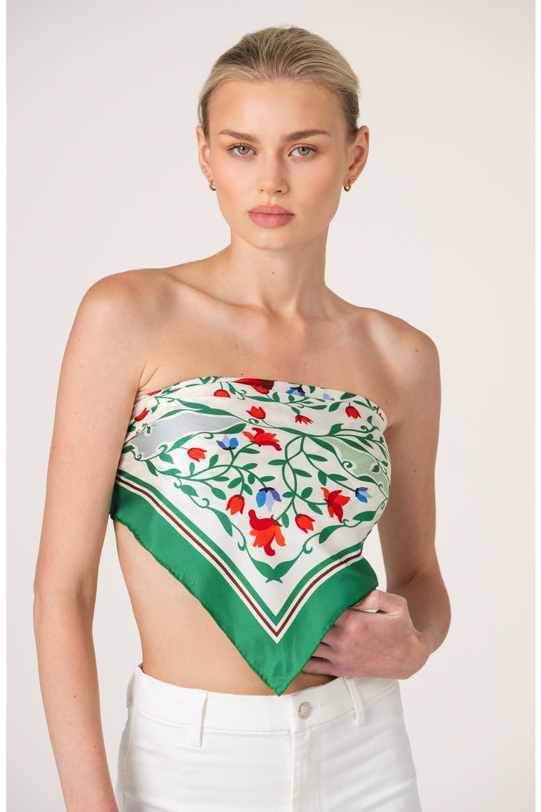 Green Valley Double Sided Silk Scarf, Alternate, color, Green