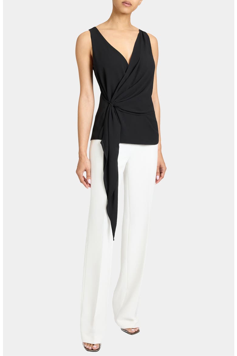 Danna Faux Wrap Top, Alternate, color, BLACK