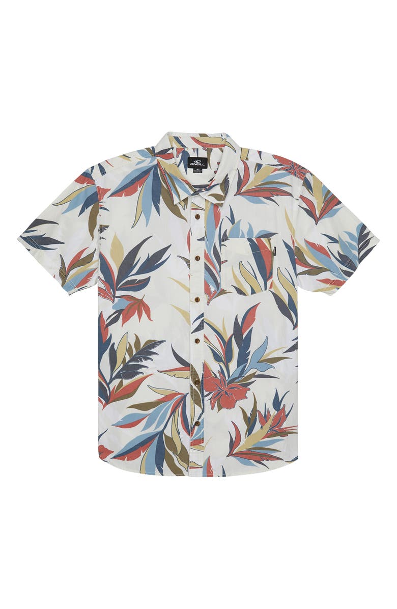 O'Neill Rania Floral Short Sleeve Button-Up Shirt, Main, color, 