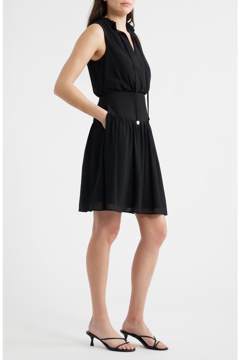 Soufflé Chiffon Sleeveless Dress, Alternate, color, BLACK