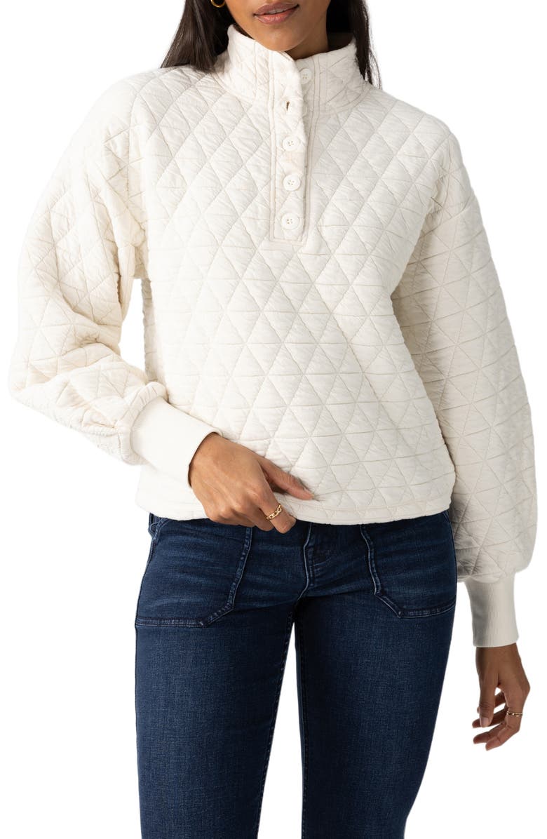 Sanctuary Quilted Cotton Blend Popover Top, Main, color, 