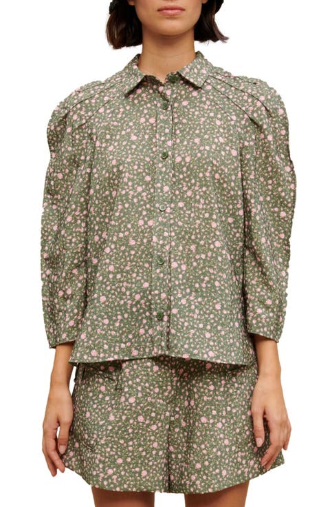 Cakita Floral Volume Sleeve Blouse