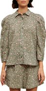 maje Cakita Floral Volume Sleeve Blouse