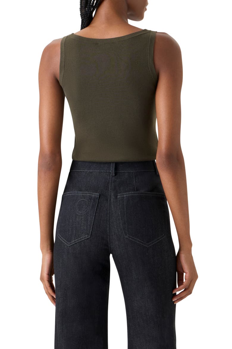 Scoop Neck Cotton Sweater Tank, Alternate, color, OLIVE