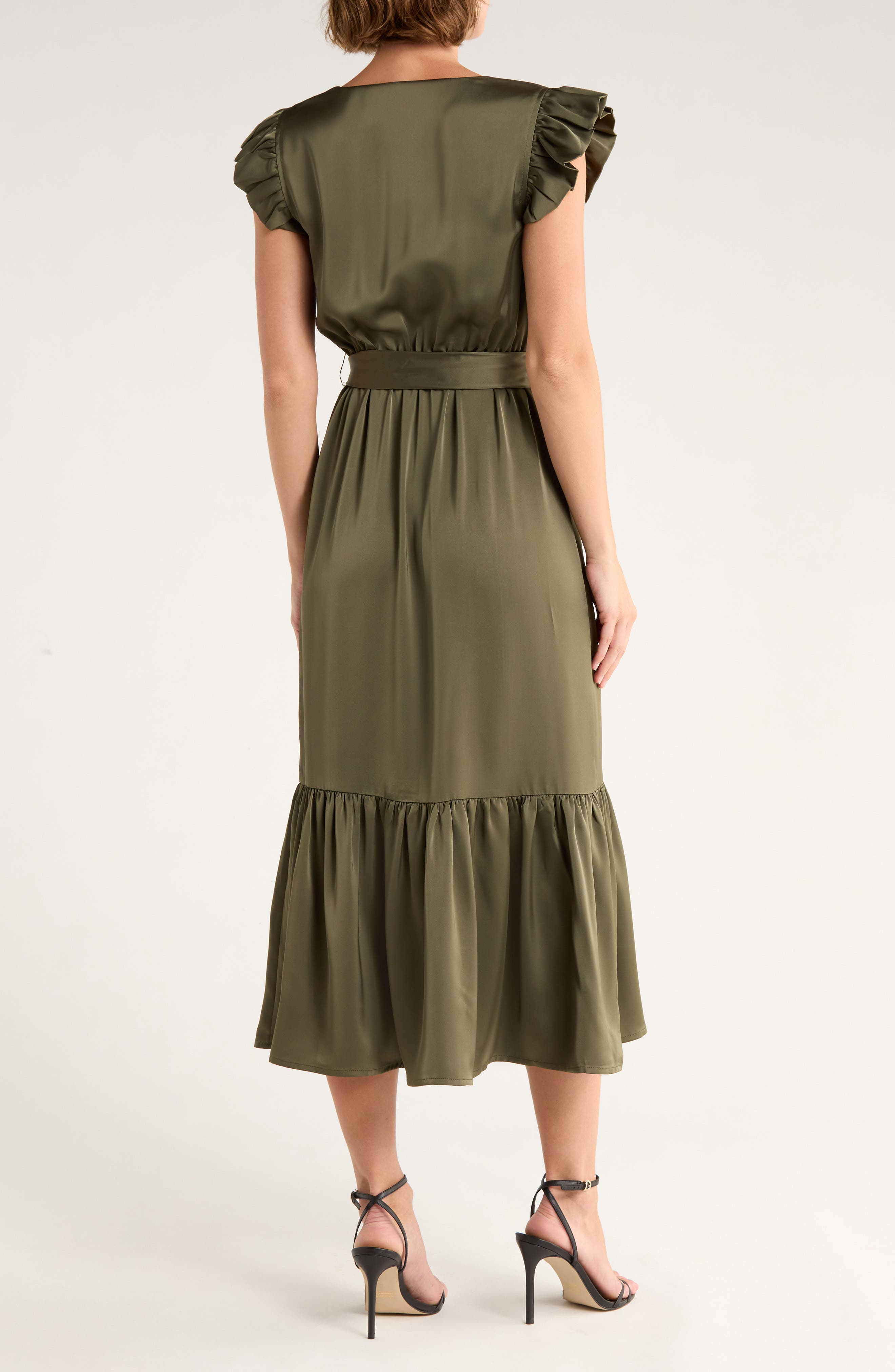 Cap Sleeve Faux Wrap Maxi Dress - image 2