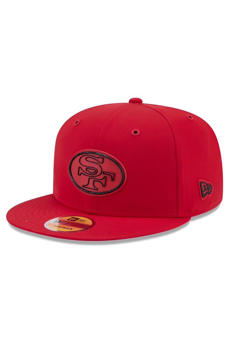 Men's New Era Scarlet San Francisco 49ers 2026 Sideline Throwback 9FIFTY Snapback Hat, Main, color, Scarlet
