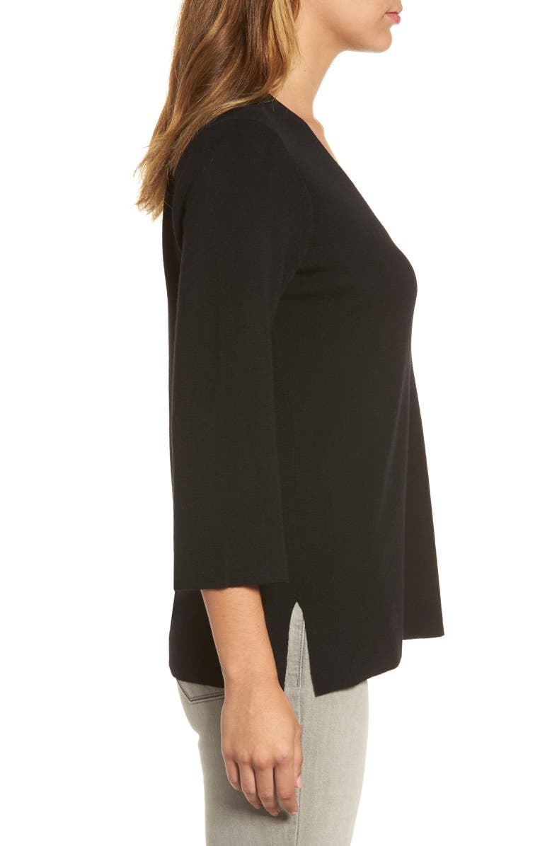 Eileen Fisher Merino Wool V-Neck Top, Alternate, color, 