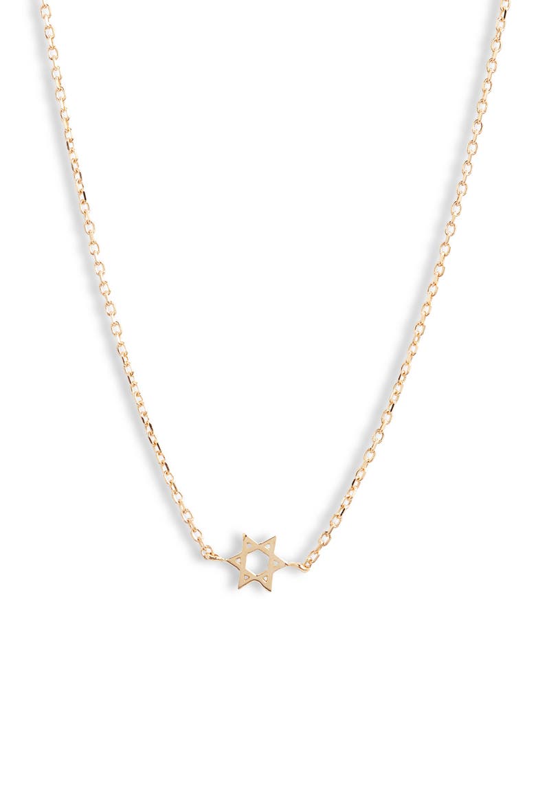 Love Letter Petite Star of David Necklace, Main, color, GOLD