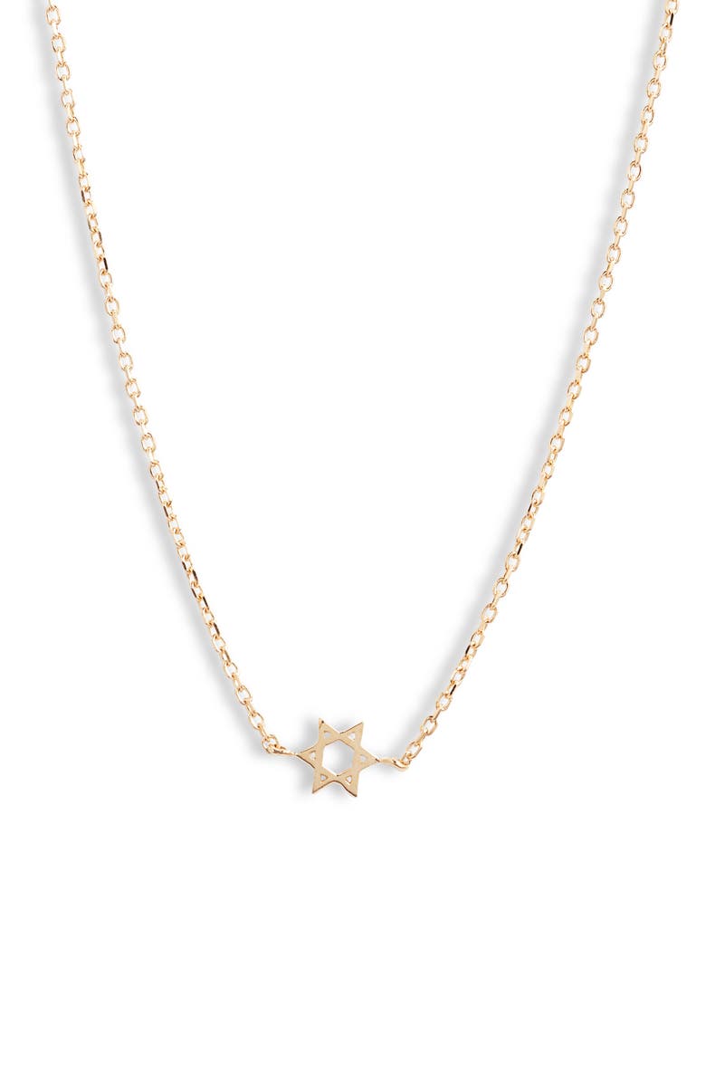 Anzie Love Letter Petite Star of David Necklace, Main, color, Gold