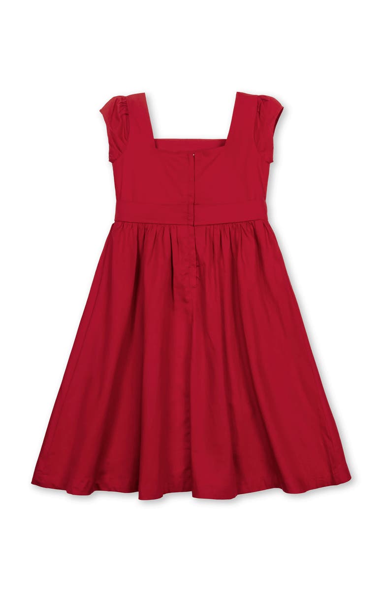 Hope & Henry Kids' Organic Cap Sleeve High Low Sateen Party Dress, Alternate, color, Red Sateen