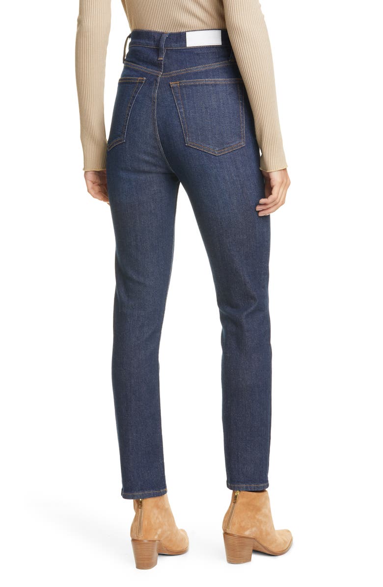 Re/Done Originals Power Stretch High Waist Ankle Skinny Jeans, Alternate, color, 