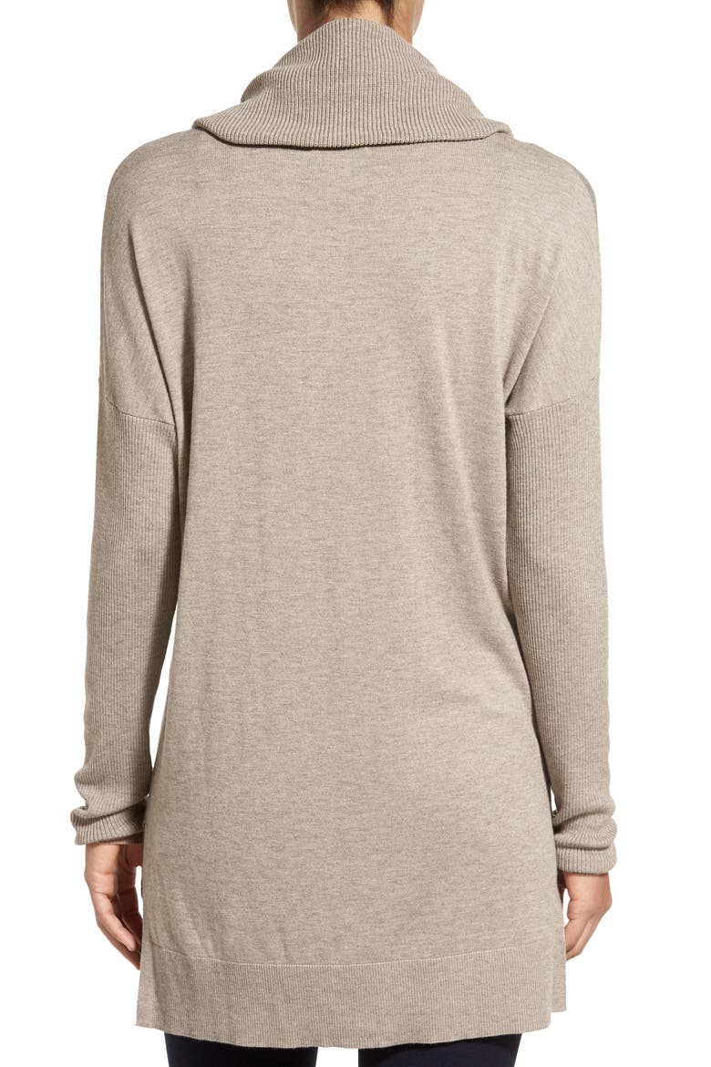 Side Slit Convertible Cowl Neck Tunic, Alternate, color, GREY HEATHER