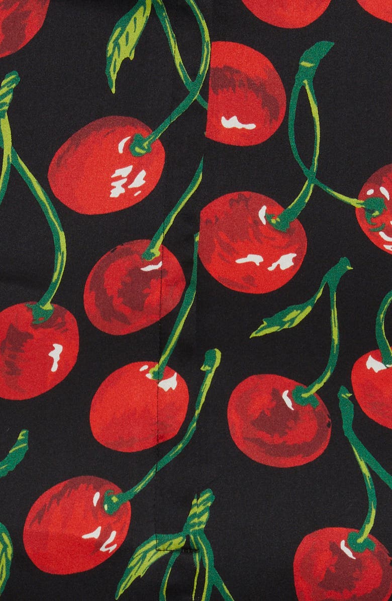 Dolce&Gabbana Cherry Print Stretch Silk Minidress, Alternate, color,