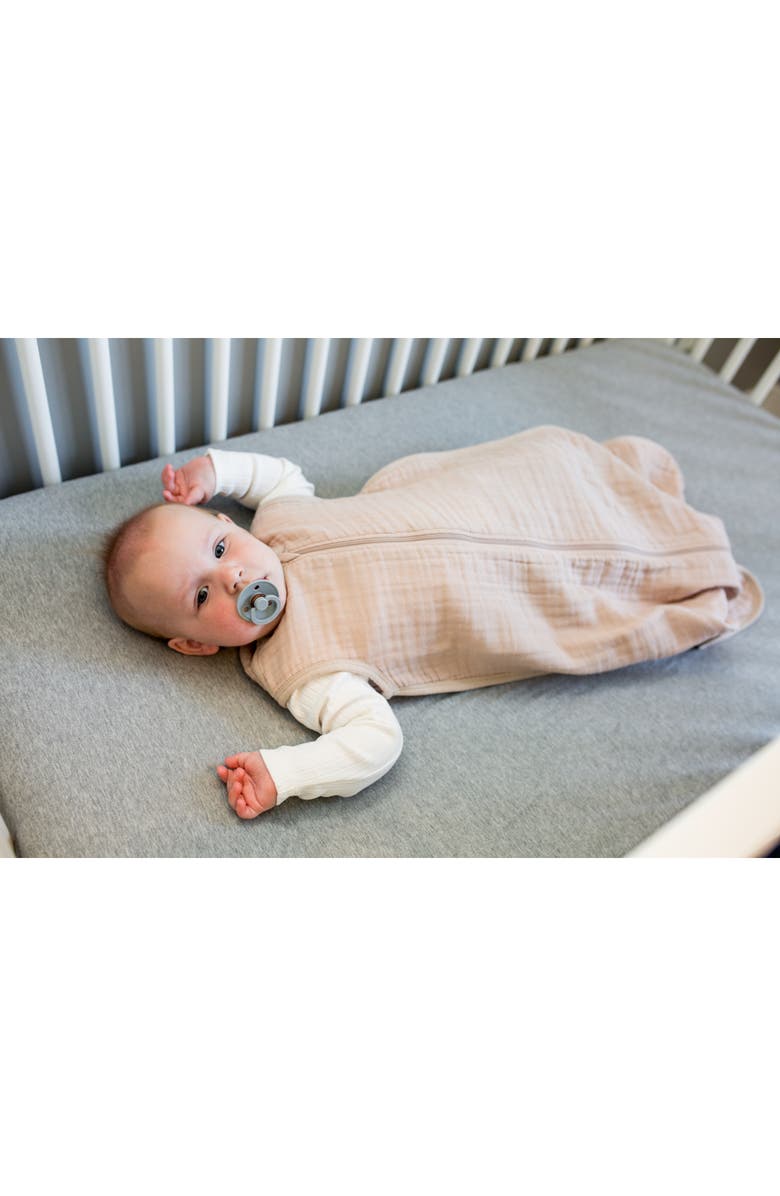 Lulujo Cotton Muslin Sleep Sack 1.0 TOG, Alternate, color, Sand