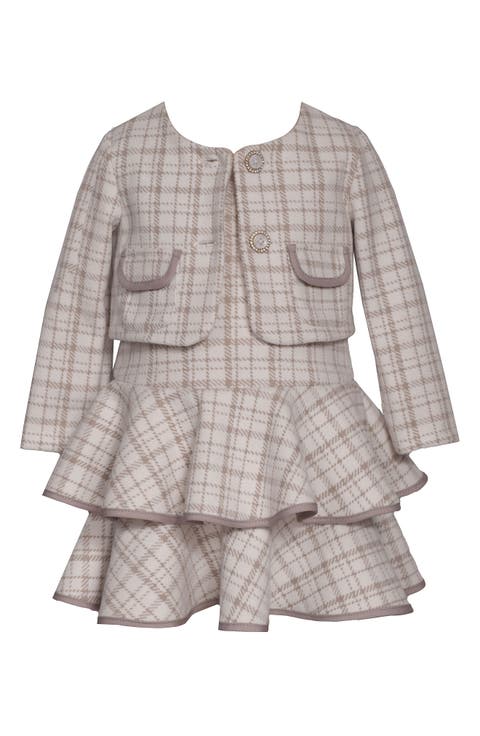 Kids' Plaid Tiered Dress & Jacket Set (Baby)