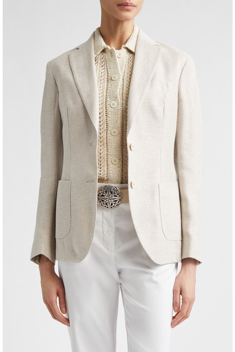Silk, Linen & Cotton Jacket, Main, color, 02 SAND