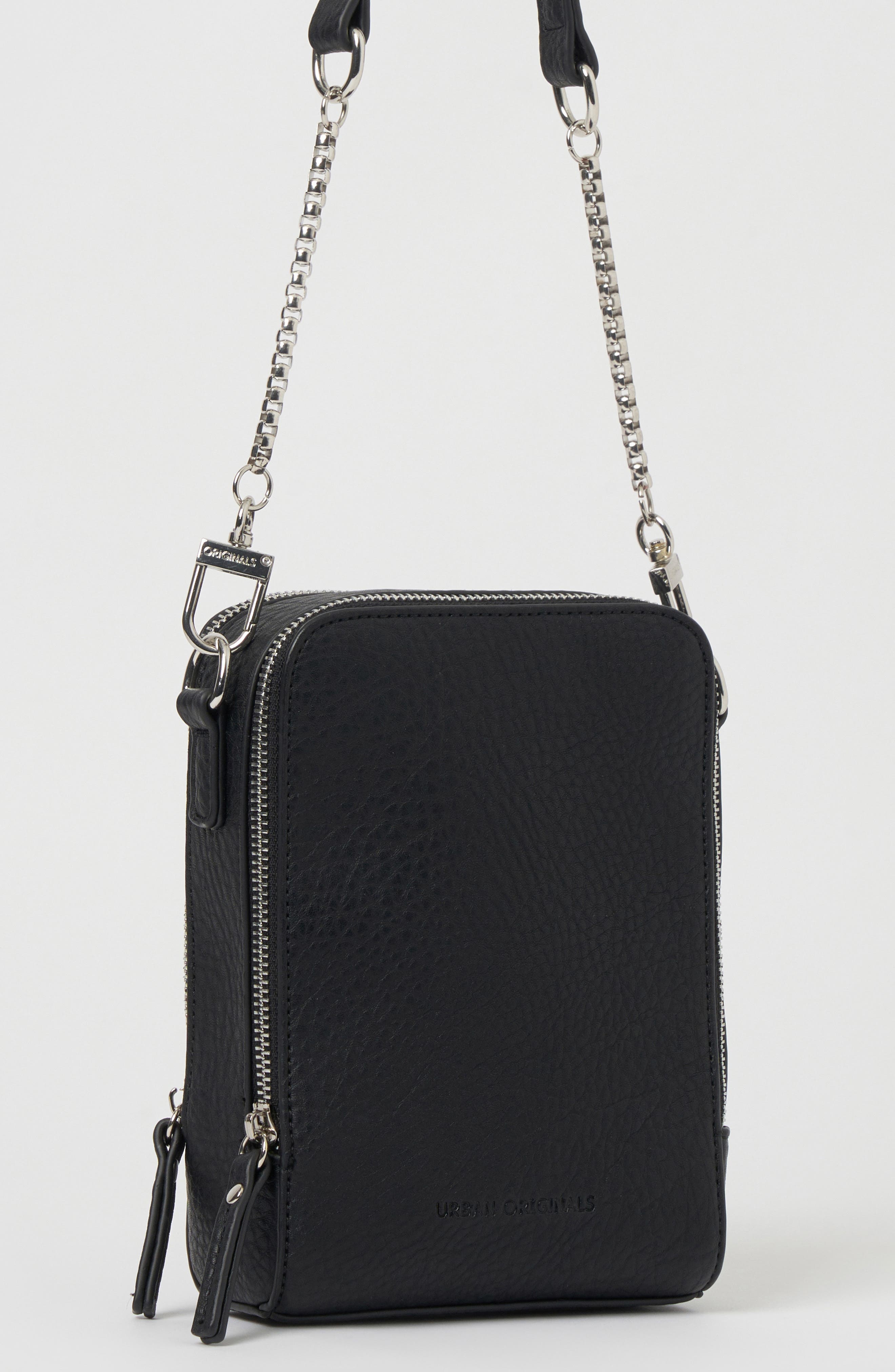 Urban Originals Mirror Mirror Vegan Leather Crossbody Bag, Alternate, color, Black