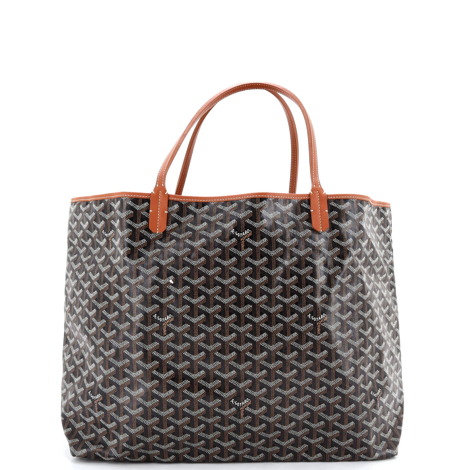 Pre-Owned Goyard Saint Louis Tote Coated Canvas GM, Main, color, Brown