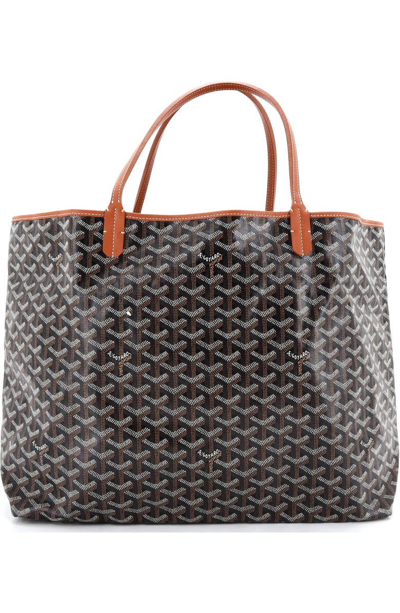 Pre-Owned Goyard Saint Louis Tote Coated Canvas GM, Main, color, Brown
