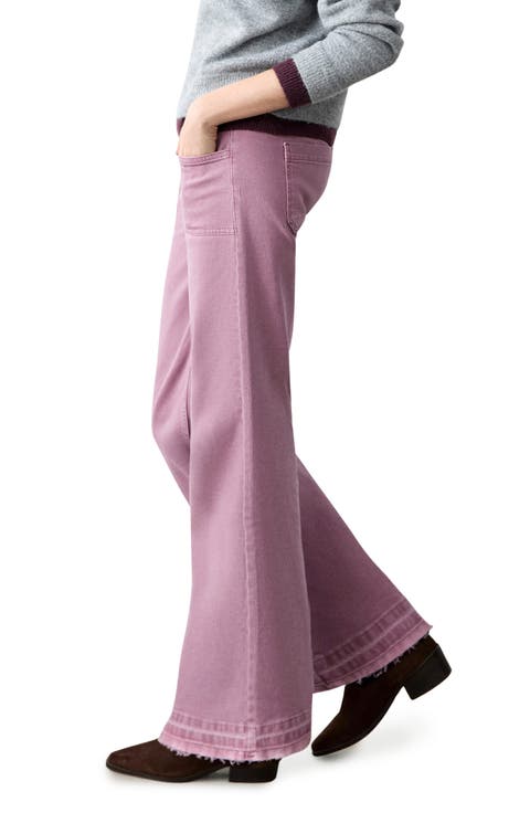 Release Hem Patch Pocket Low Rise Straight Leg Jeans (Pale Pink)