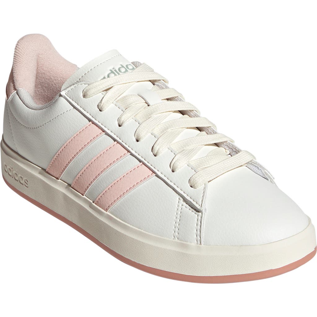 Adidas Originals Adidas Grand Court 2.0 Sneaker In White/quartz/green Met.