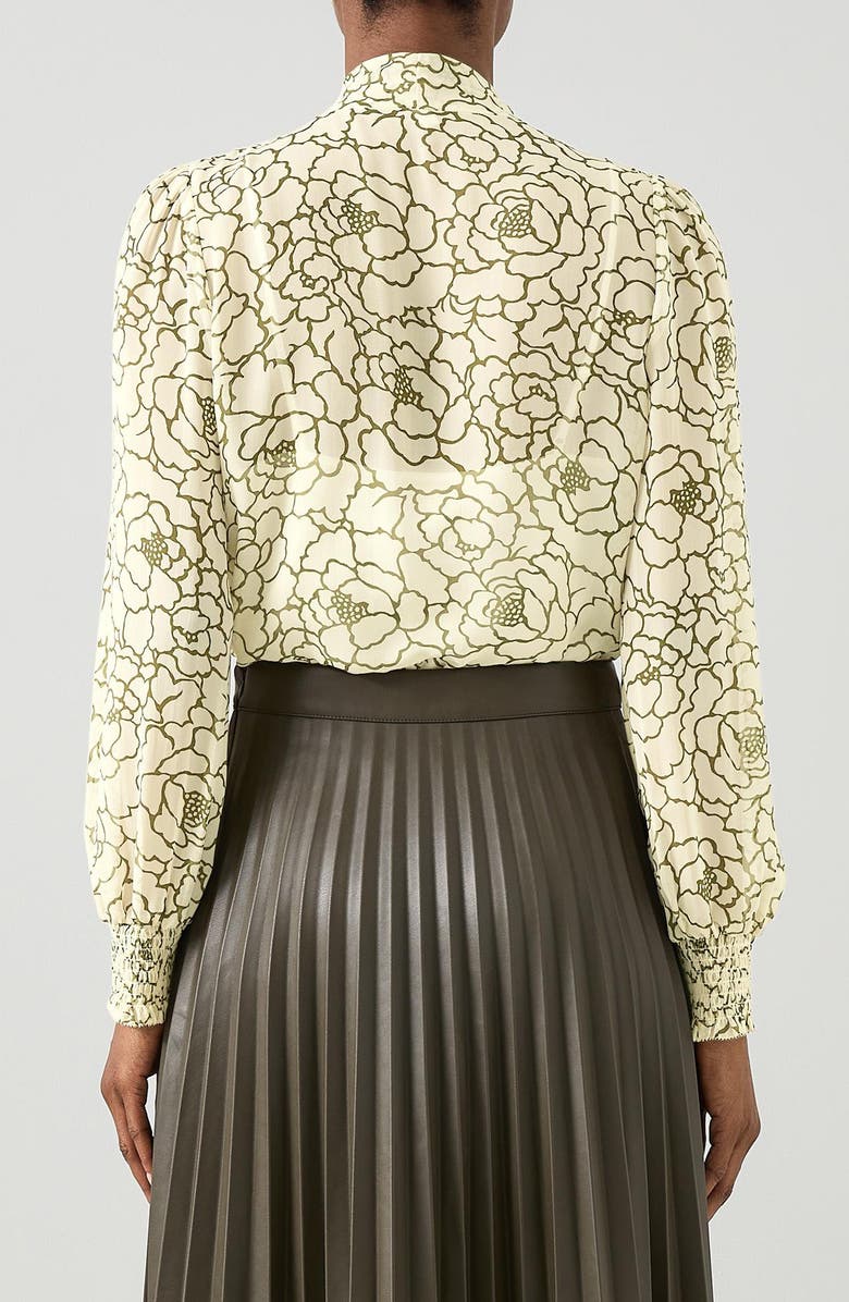 LK Bennett Penny Peony Tie Neck Top, Alternate, color, 