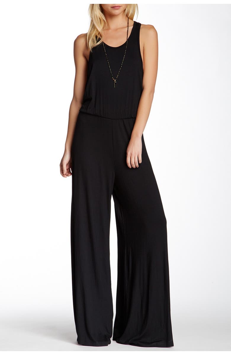 GO COUTURE Keyhole Back Jumpsuit, Main, color, Black