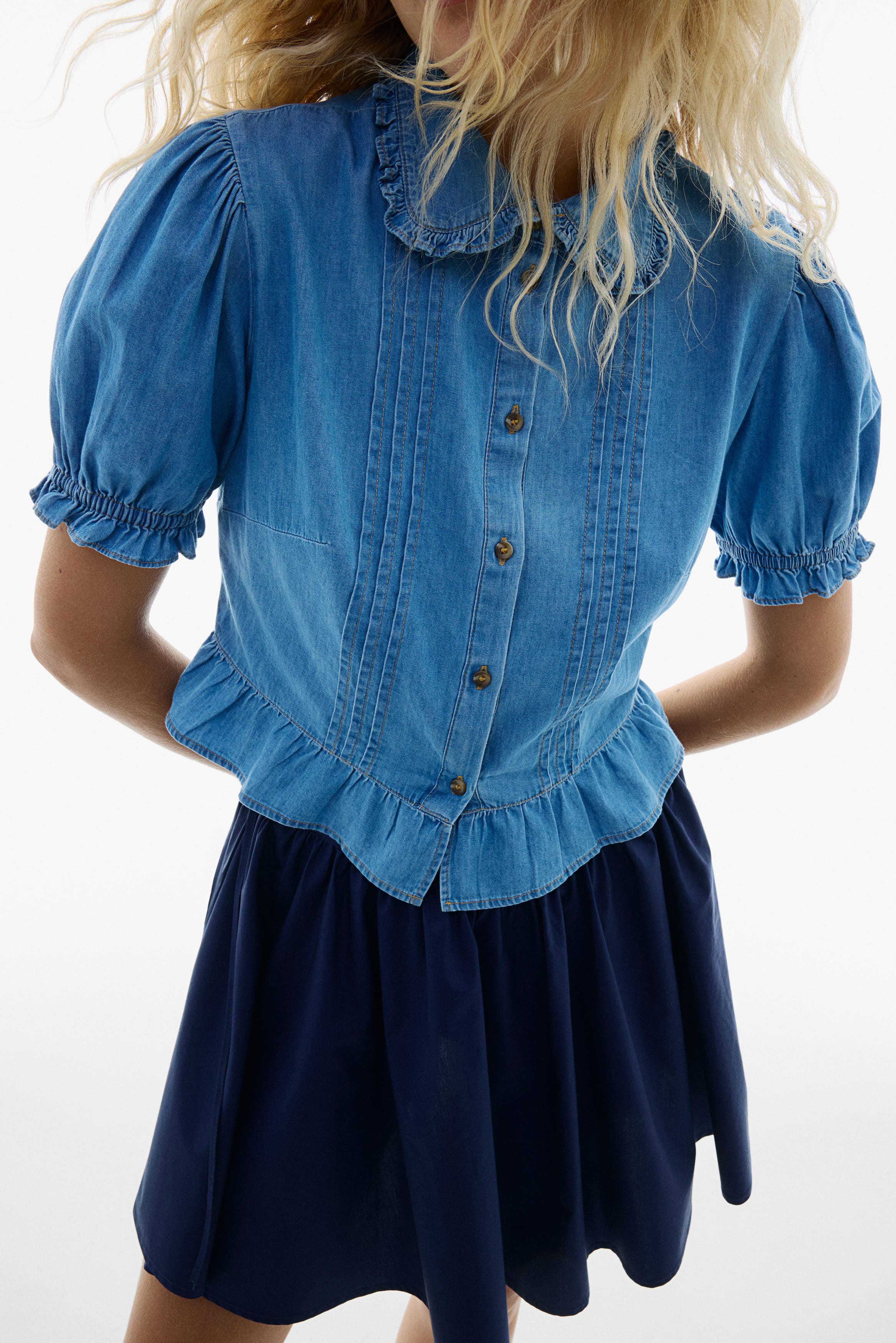 Denim blouse - image 2
