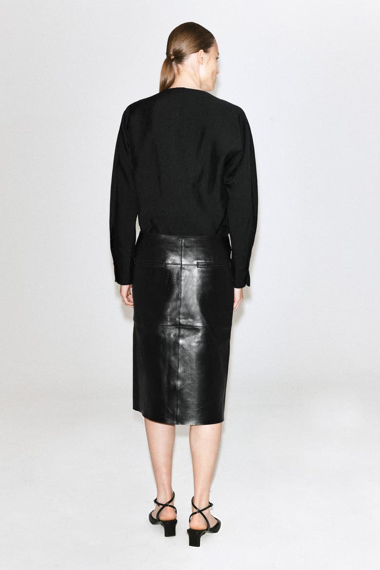 Sculpted Boat-neck Blouse, Alternate, color, BLACK