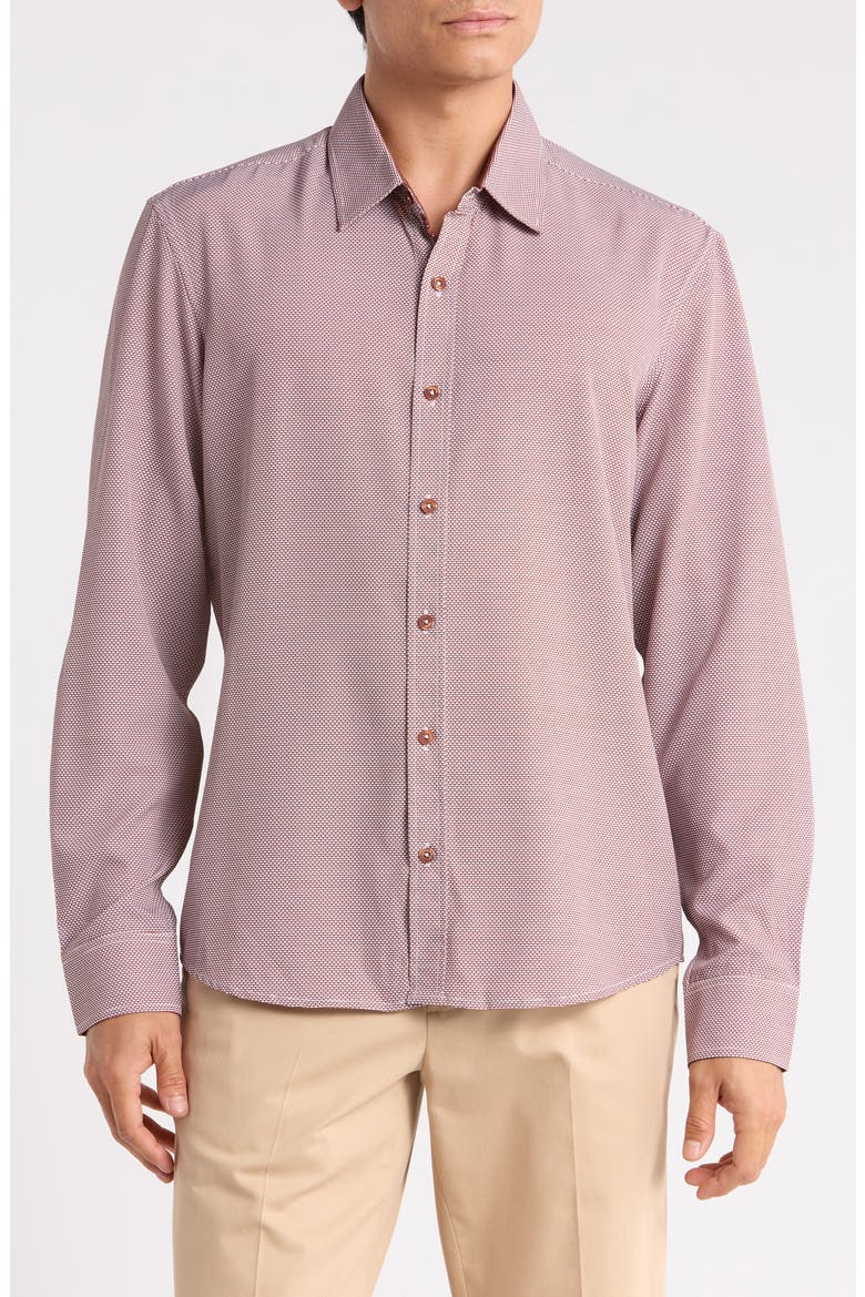 Printed Performance Long Sleeve Shirt, Main, color, TAN
