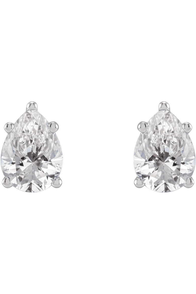 1 1/3 CT Lab-Grown Diamond Earrings in 14K Gold, Main, color, White