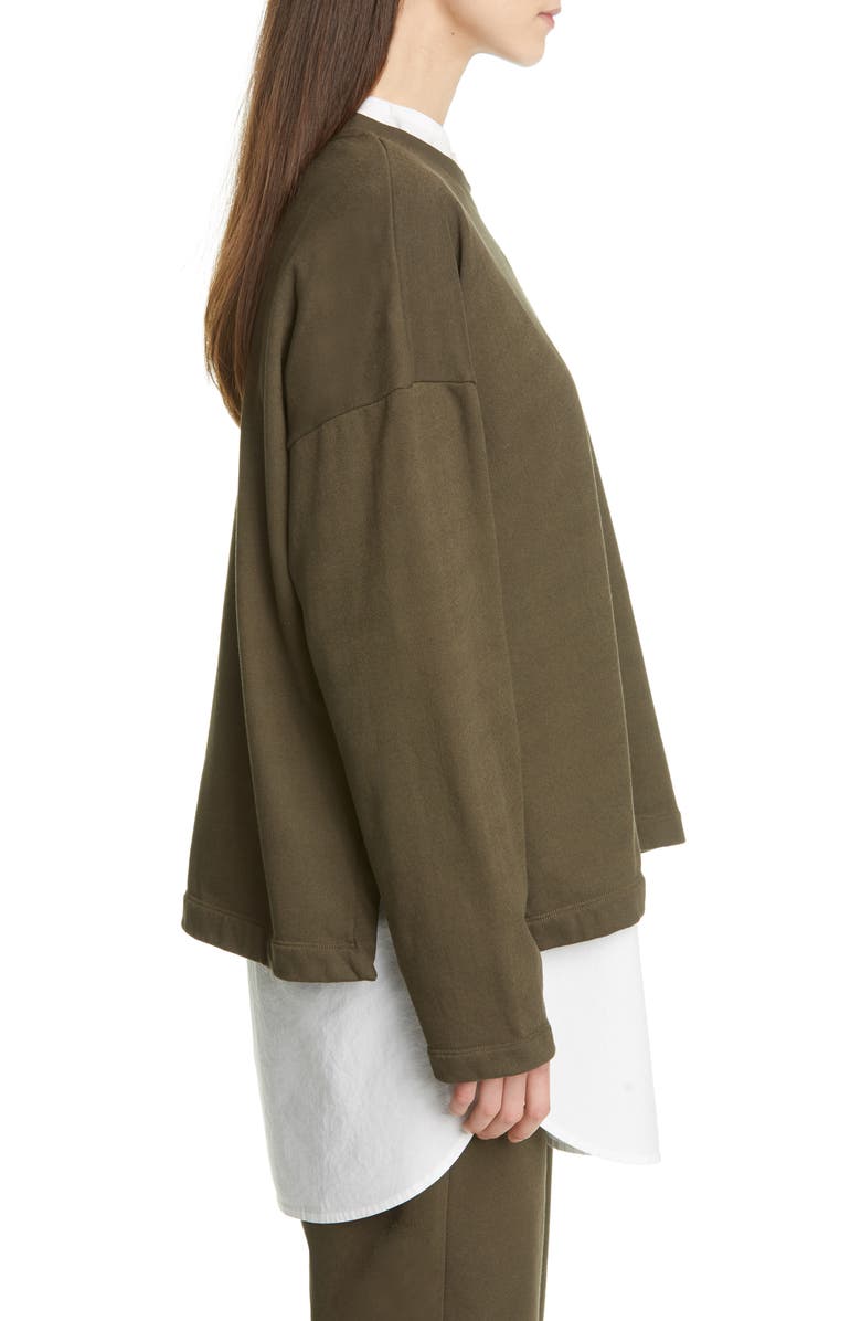 Eileen Fisher Organic Cotton Terry Boxy Pullover, Alternate, color, 