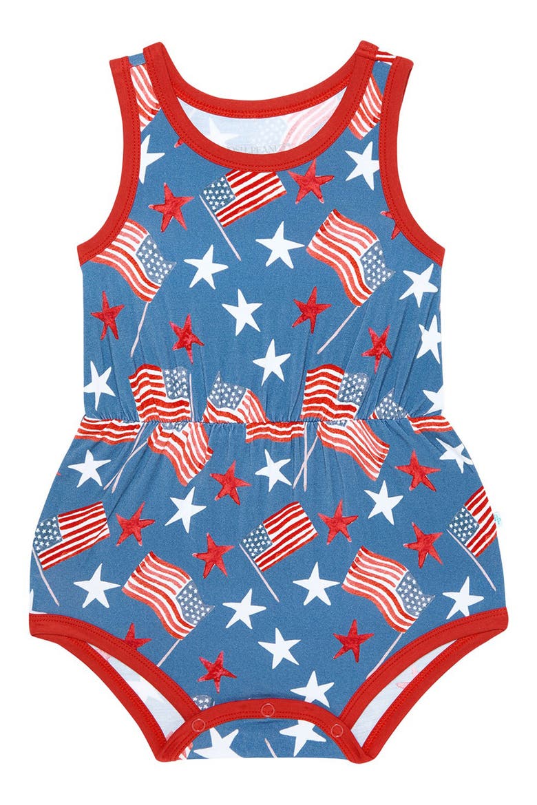 Varsity Bubble Romper, Main, color, BLUE