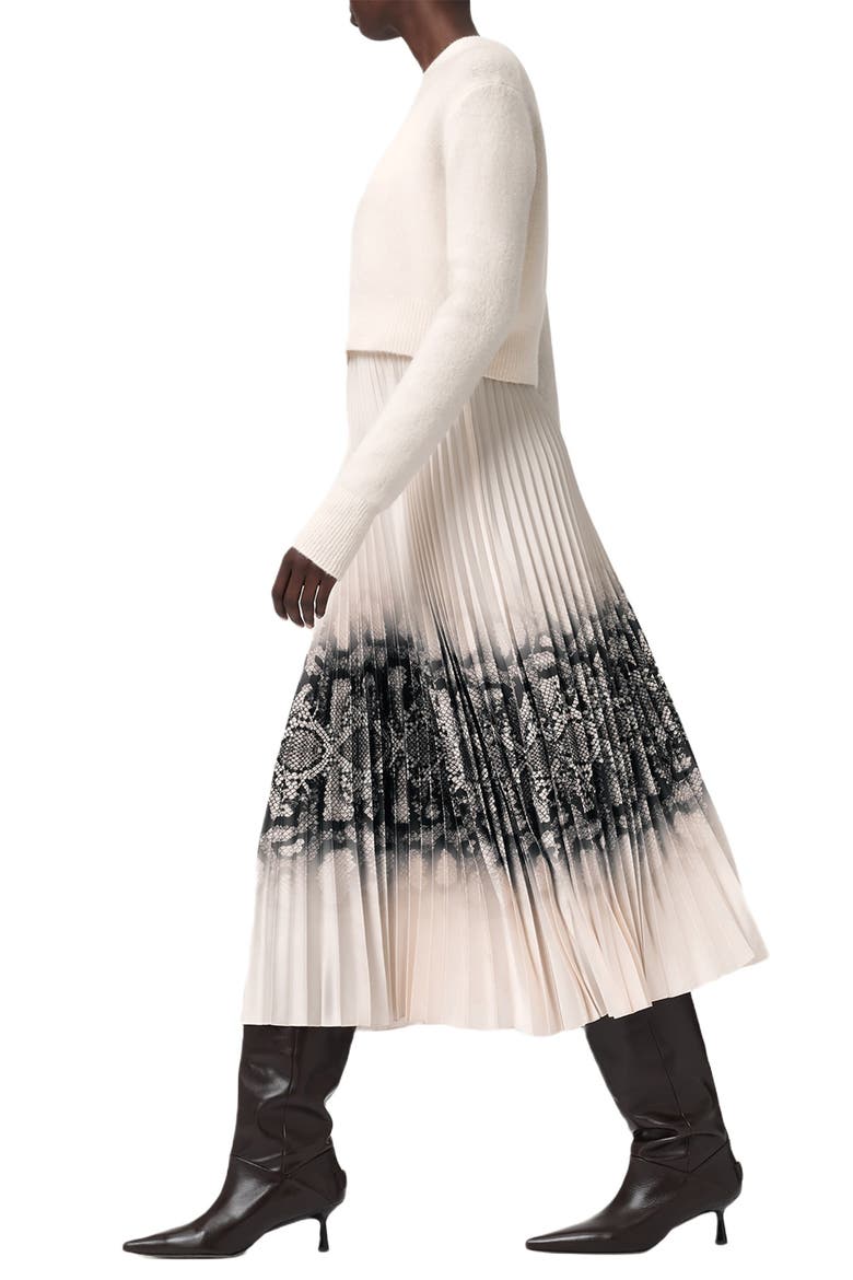 Curtis Ophis Two-Piece Sweater & Pleated Midi Dress, Alternate, color, CHALK WHITE