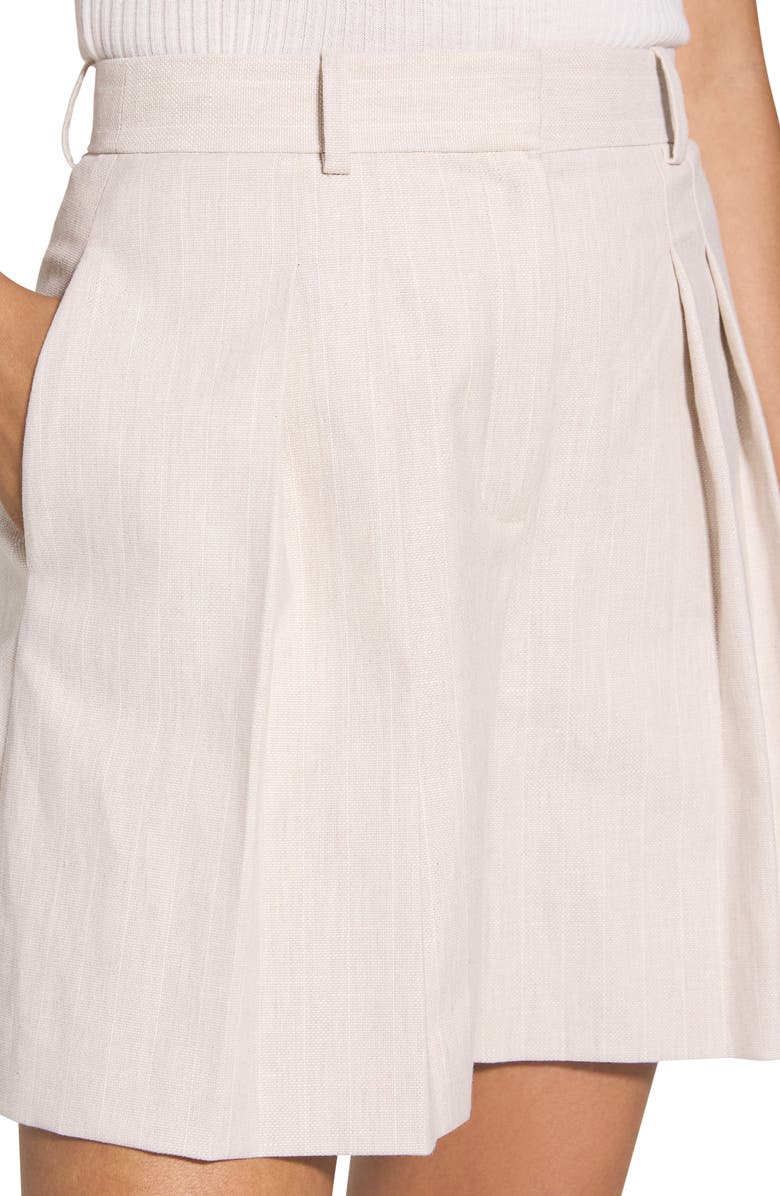 Theory Pleated Front Shorts, Alternate, color, Sand Multi
