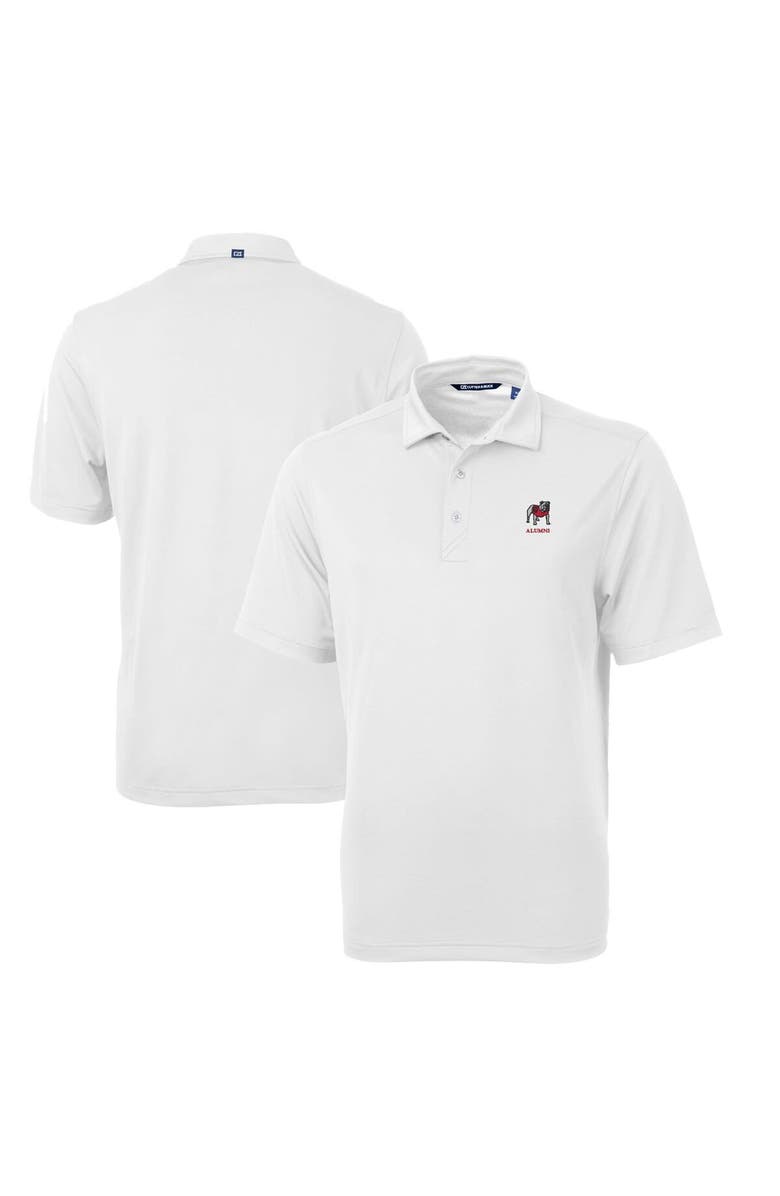 Cutter & Buck Men's Cutter & Buck White Georgia Bulldogs Alumni Logo Virtue DryTec Eco Pique Recycled Polo, Main, color, 
