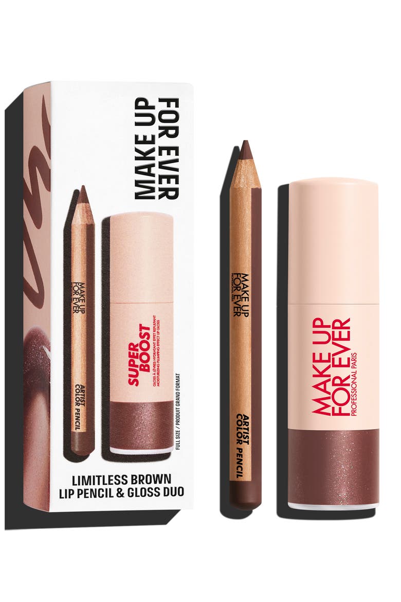 Limitless Brown Lip Liner & Lip Gloss Kit $39 Value, Main, color, LIMITLESS BROWN