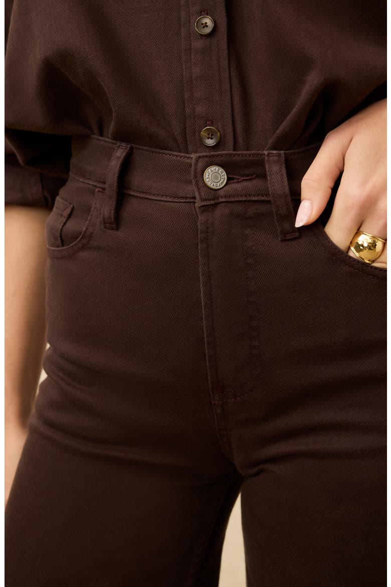Saturday High Waist Wide Leg Jeans, Alternate, color, CHOCOLATE BROWN