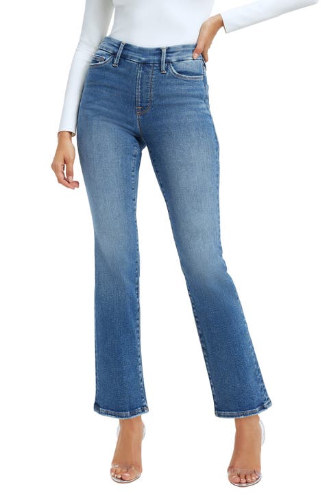Pull-On Straight Leg Jeans (Regular & Plus Size)