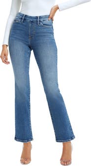 Good American Pull-On Straight Leg Jeans