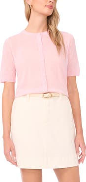 Vince Camuto Sheer Short Sleeve Cardigan