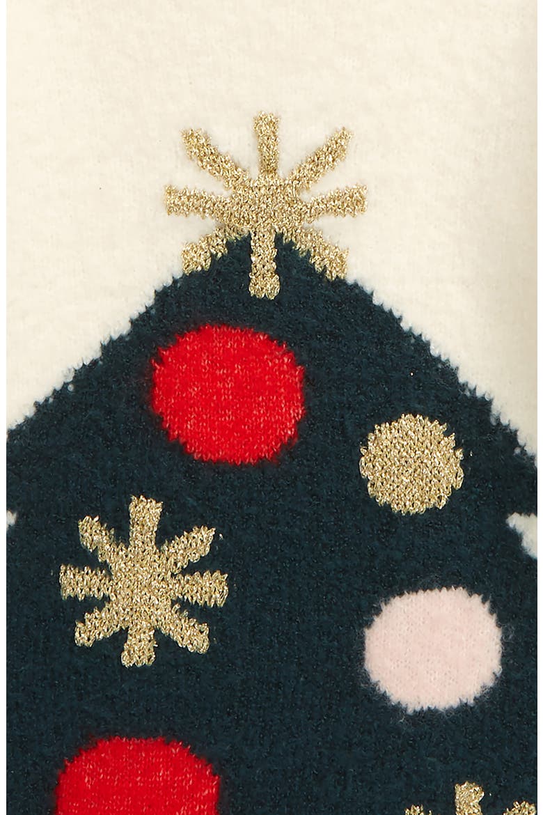 Holiday Tree Sparkle Intarsia Sweater, Alternate, color, IVORY EGRET WHIMSY TREE