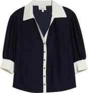 Cinq à Sept Weiley Silk Button-Up Shirt