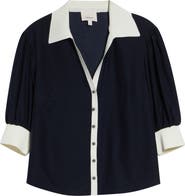 Cinq à Sept Weiley Silk Button-Up Shirt