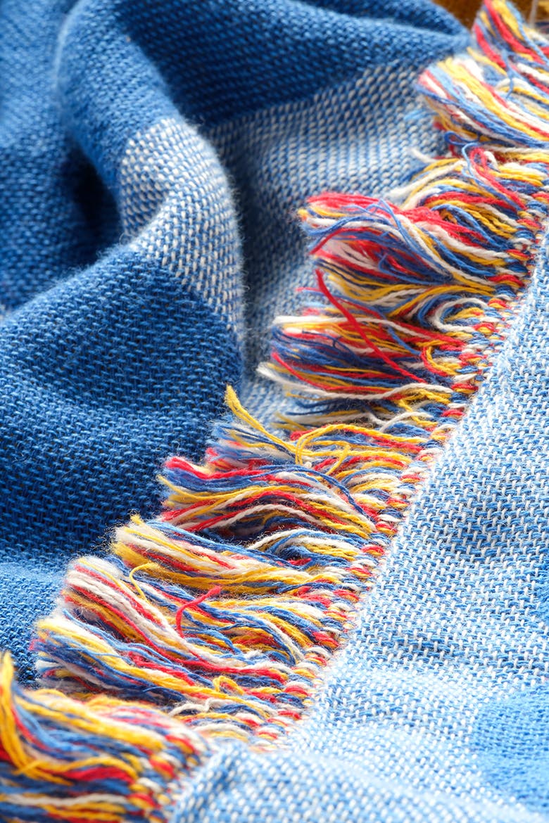 Novelas Fringed Jacquard 100% Cotton Throw Fun 54X71 In, Alternate, color, Blue